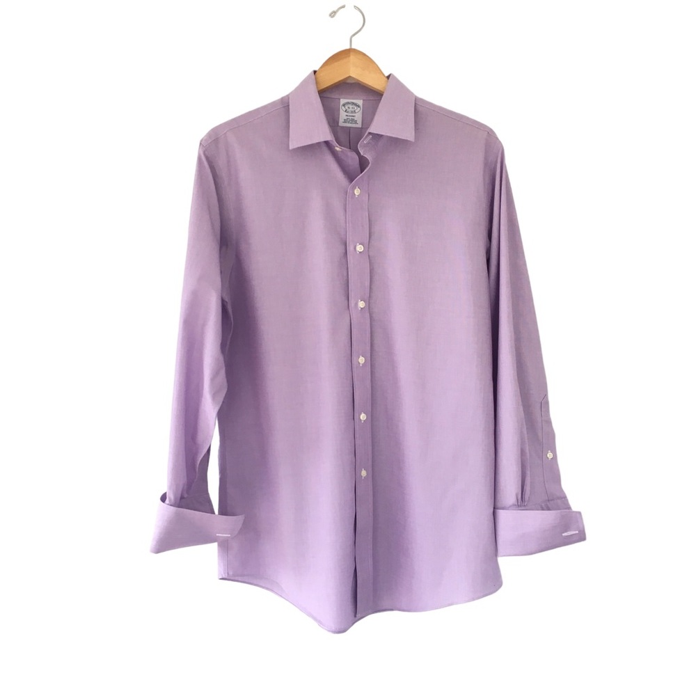 Brooks Brothers Regent French Cuff Non-Iron Button Up Dress Shirt Purple | 16-33